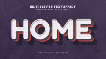 Home 3d retro vintage style text effect psd