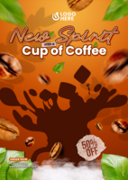 Coffee shop drink menu promotion social media PSD Mockup