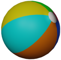 3d ilustração render brinquedo ar de praia inflável multicolorido bola em transparente fundo png