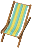 3D model of a wooden deck chair toy on a transparent background png