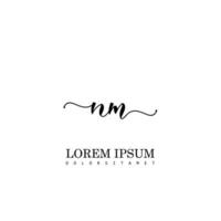NM Initial Handwriting Template Design vector