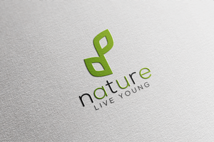 psd logo mockup Aan wit papier