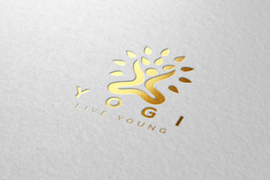 Debossed Luxury Gold White Paper Logo Mockup psd