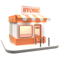 3d store icon with hiqh quality render png