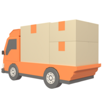 3D Delivery truck icon in high quality render image png