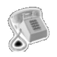 trama de semitonos teléfono con auricular. puntos textura. contemporáneo estilo vector