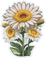 Daisy Flower Watercolor Art with AI Generative png