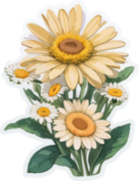 Daisy Flower Bouquet Clip Art AI Generative png