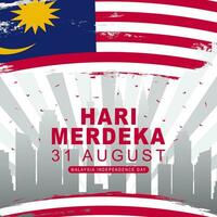 Hari Merdeka greeting poster design, which means Malaysia's Independence Day vector