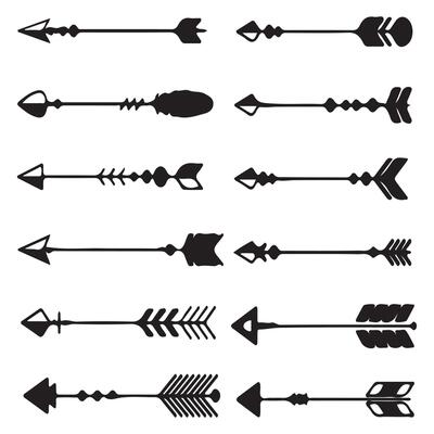 Hand drawn arrow mark icons vector