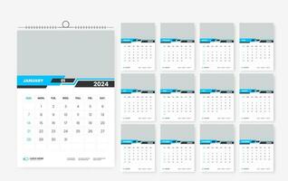 2024 12 página pared calendario modelo diseño vector