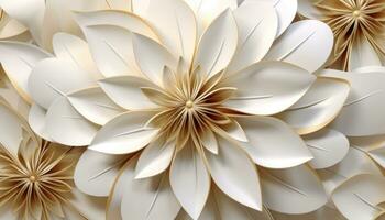 Gold and white paper flower background photo