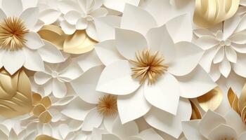 White Paper Flowers On White Background Stock Photo, Picture and Royalty  Free Image. Image 36597499.