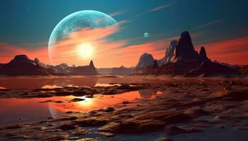 Space landscape with planet photo