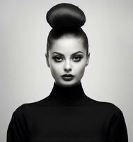 Fashion woman black portrait photo