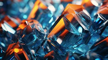 Amazing macro closeup of geometric crystal structure. photo