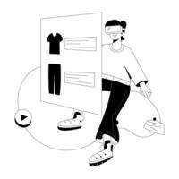 Trendy VR Shopping vector