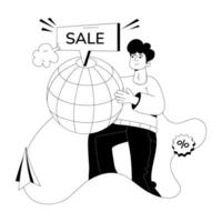 Trendy Global Sale vector