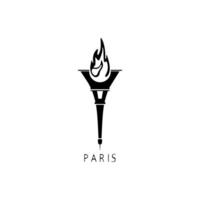 Burning torch in the Eiffel Tower. vector