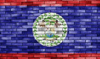 Flag and coat of arms of Belize on a textured background. Concept collage. photo