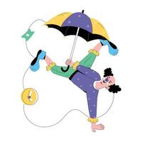 Trendy Clown Umbrella vector