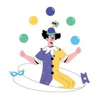 Trendy Clown Juggling vector