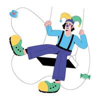 Trendy Clown Swinging vector