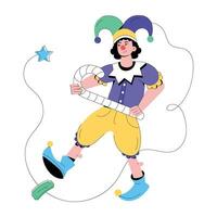 Trendy Circus Clown vector