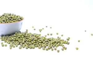 Green beans on a white background photo