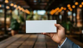 del hombre participación un blanco tarjeta foto