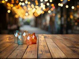 Christmas decoration on table photo