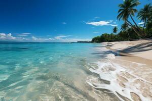 beach with palm trees photo