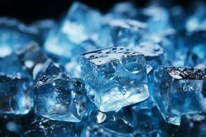blue ice cubes photo