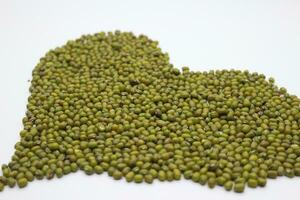 Green beans on a white background photo