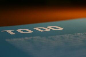 Close up view of book on table photo