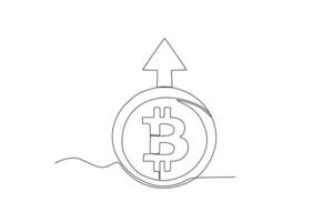 A Bitcoin and an up-arrow vector