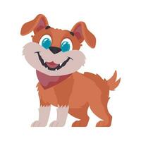 Funny red dog. Smiling dog. Cartoon style, vector illustration