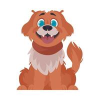 Funny red dog. Smiling dog. Cartoon style, vector illustration