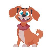 Funny red dog. Smiling dog. Cartoon style, vector illustration