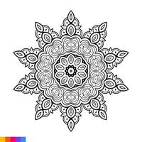 Mandala Art for coloring book. Clean Decorative round ornament. Oriental pattern, Vector illustration Coloring book page. Circular pattern in form of mandala for Henna, Mehndi, tattoo, decoration.