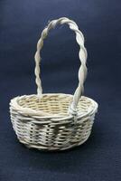 handmade basket with black background photo