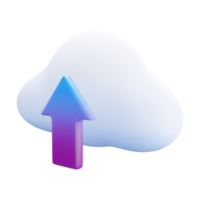 Upload icon in the cloud transparent backgrounds 3d rendering png