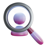 MAGNIFYING GLASS ICON RESEARCHING POTENTIAL PERSON 3D ILLUSTRATIO png