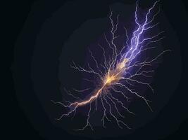 Lightning bolt on a dark background illustration vector