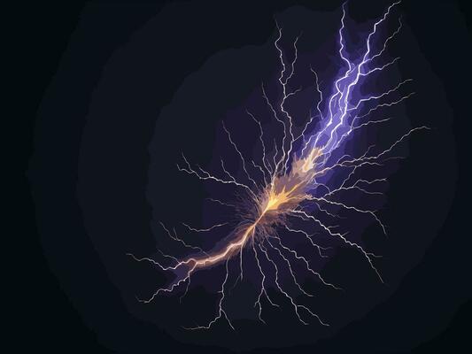 Lightning bolt on a dark background illustration