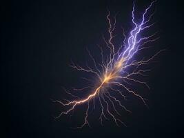 Lightning bolt on a dark background illustration photo