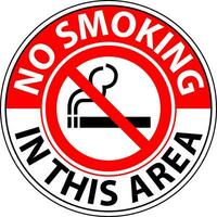 Floor Sign No Smoking In This Area vector