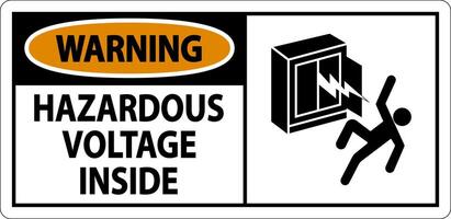 Warning Sign Hazardous Voltage Inside vector