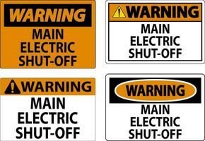 Warning Sign Main Electric Shut-Off vector