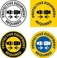 Floor Sign, Protective Equipment Required vector